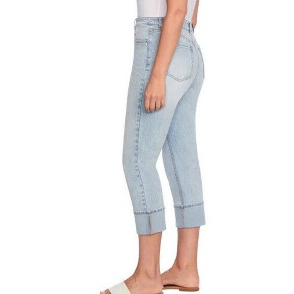 NWT Frye High-Rise Crop Jeans Cuffed Hem Light Blue (Stevie Wash) 16/34 - Picture 2 of 3